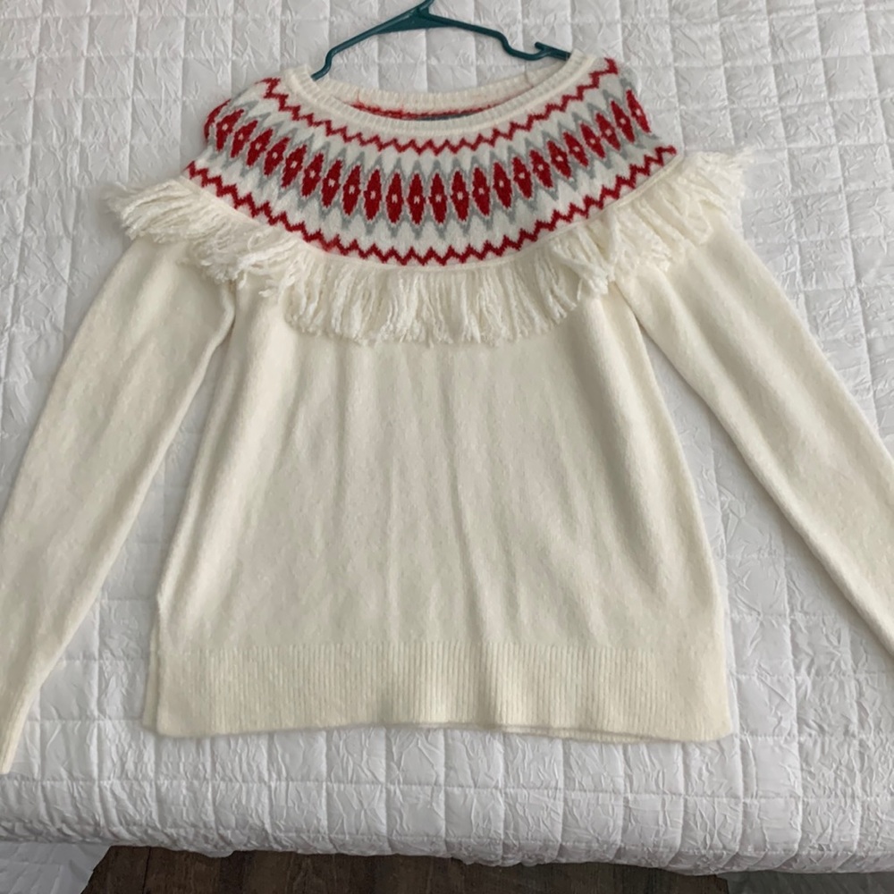 Loft Sweater with ruffles WORN TWICE